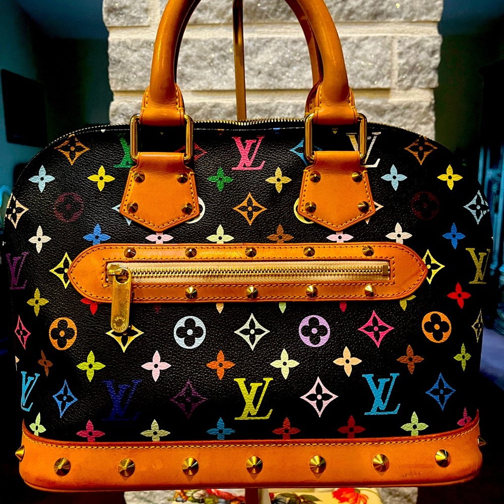 Louis Vuitton Black Multicolor Satchel